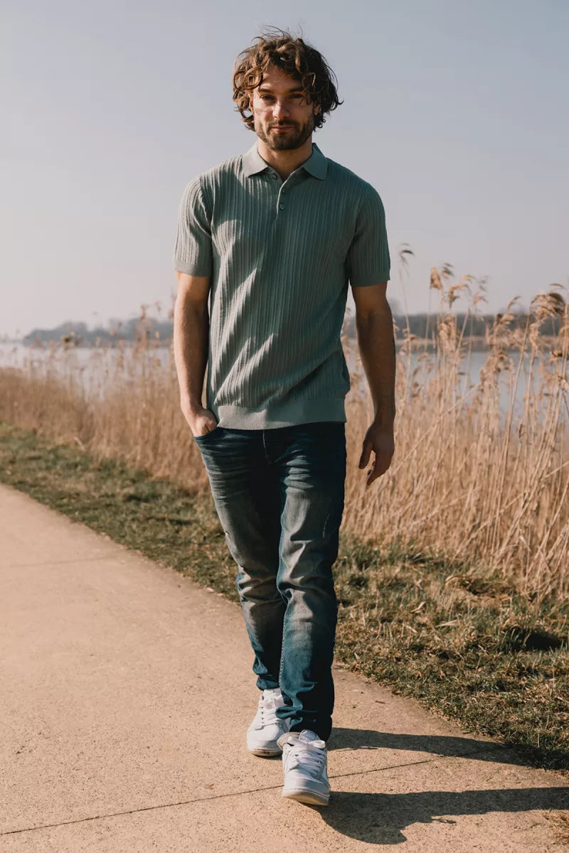 KULTIVATE Polo Vertical - Iceberg Green
