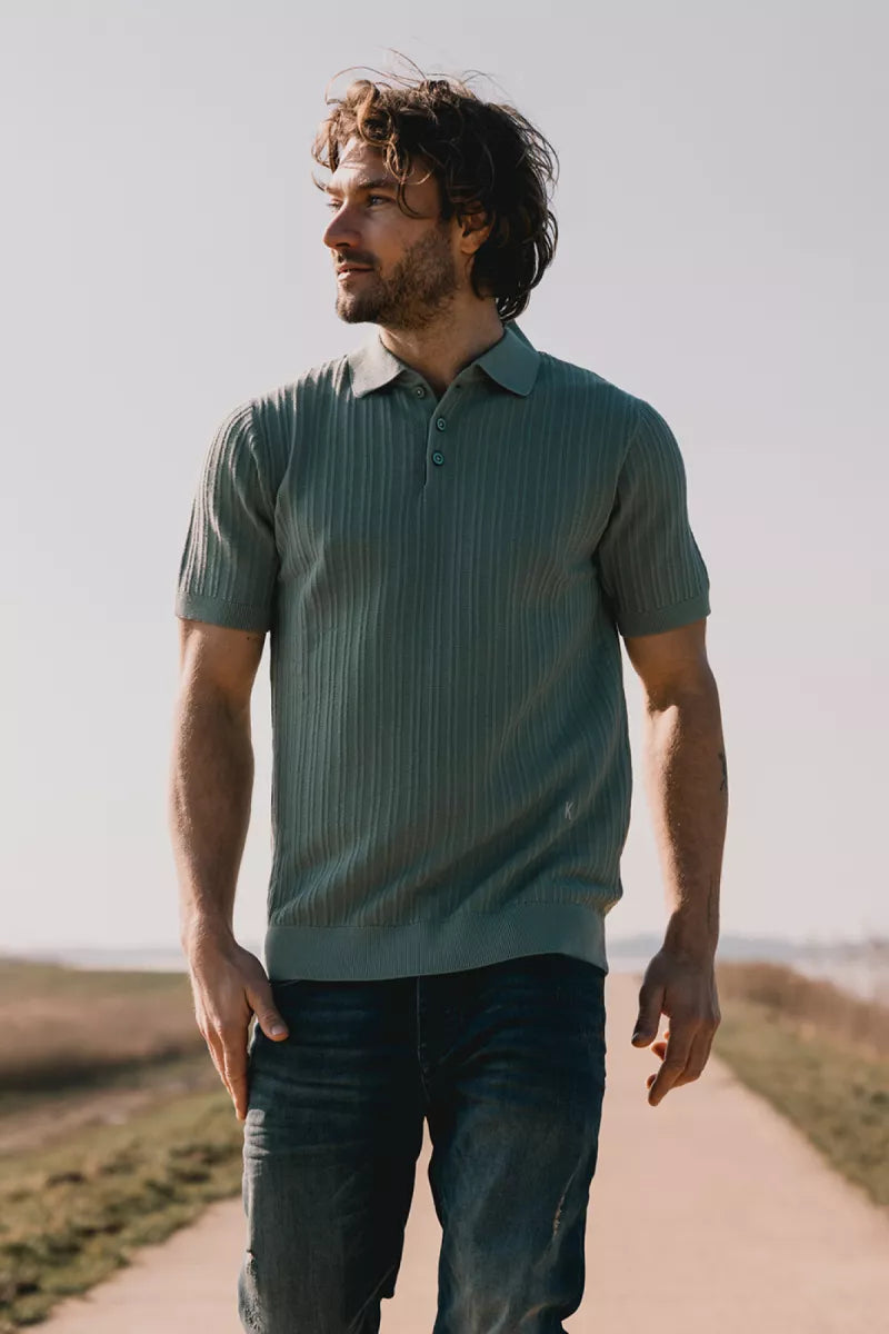 KULTIVATE Polo Vertical - Iceberg Green