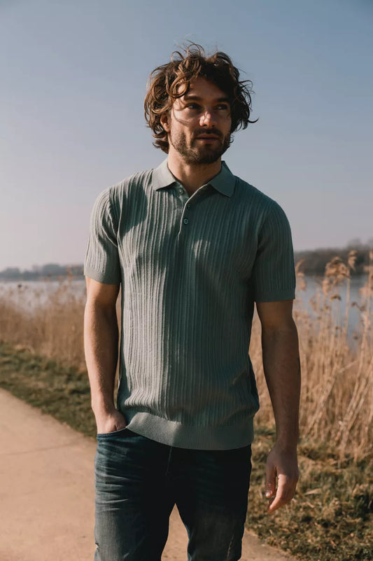 KULTIVATE Polo Vertical - Iceberg Green