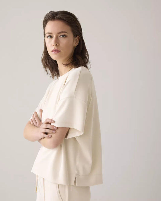 SUMMUM Boxy sleeveless top scuba