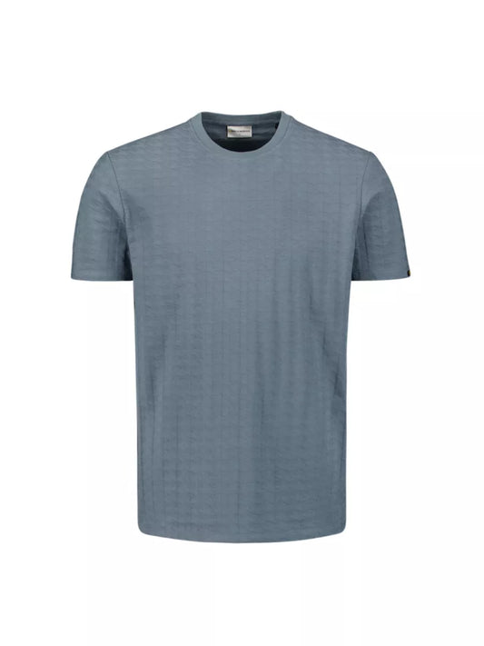 NO EXCESS T-Shirt Crewneck Solid Relief Jacquard - Petrol