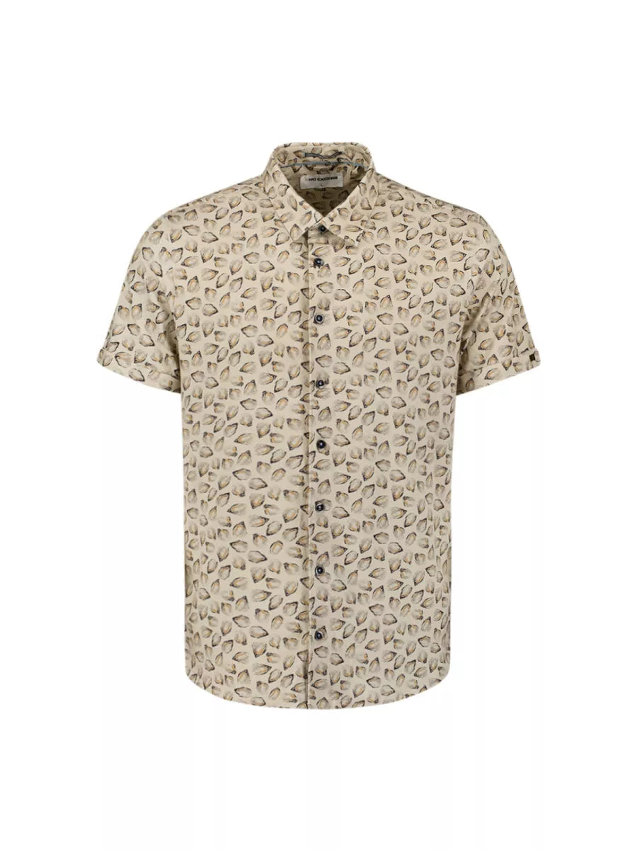 NO EXCESS Allover Printed Jersey Shirt - Sand