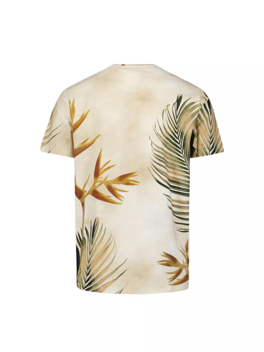 NO EXCESS Printed Crewneck T-Shirt - Taupe
