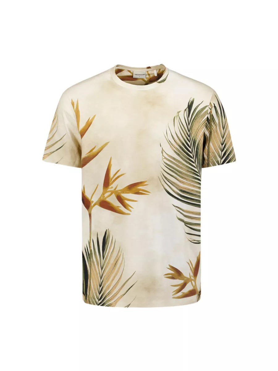NO EXCESS Printed Crewneck T-Shirt - Taupe