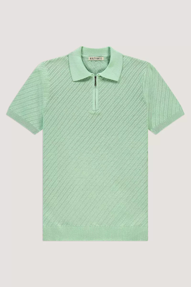 KULTIVATE Oblique Polo - Green