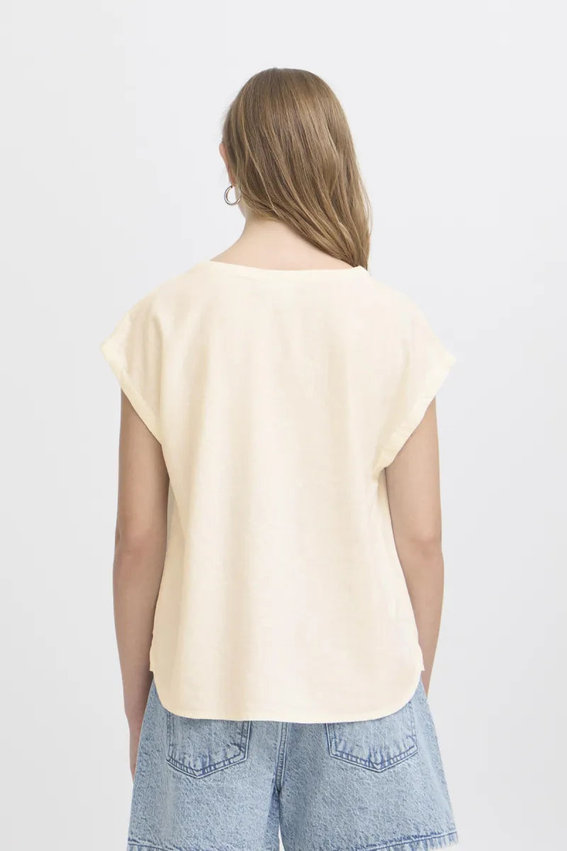 ICHI Linno Shirt - Ecru