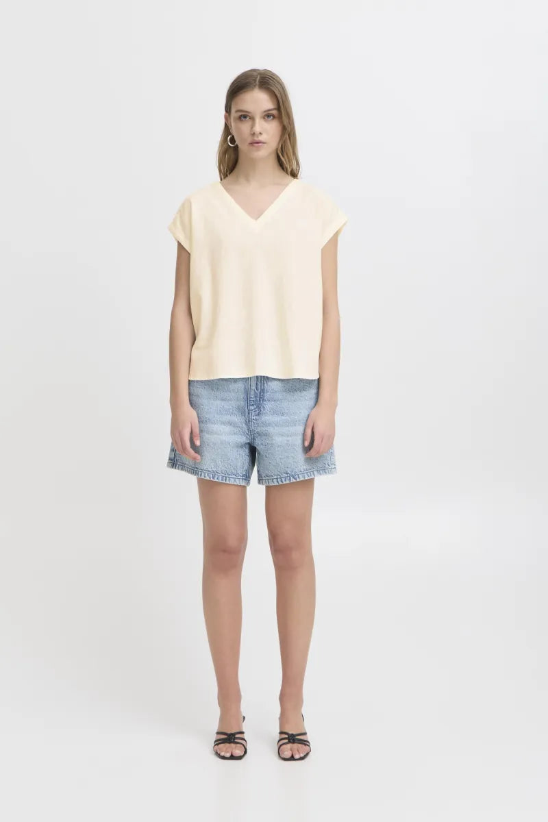 ICHI Linno Shirt - Ecru