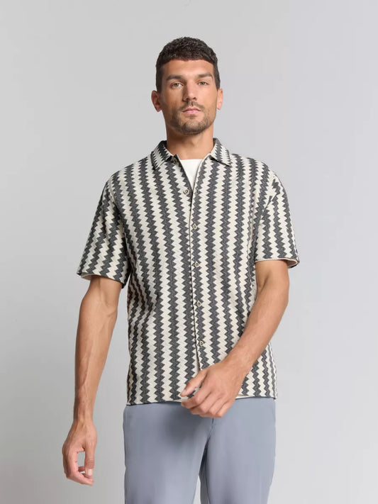 NO EXCESS Shirt Zig Zag - Ecru