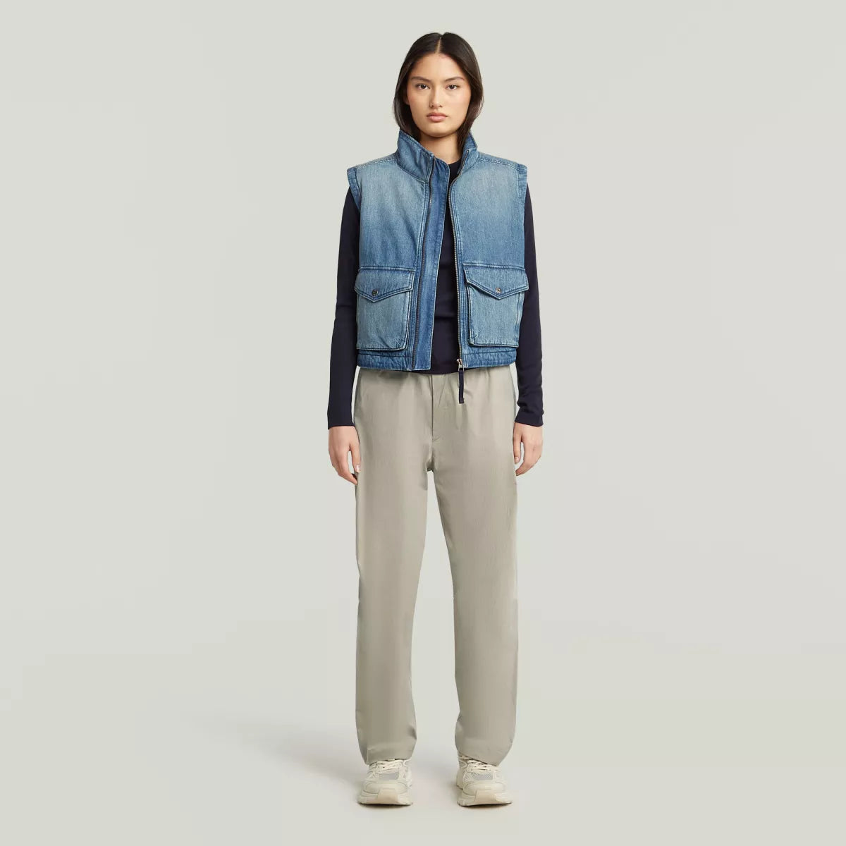 G-STAR 2-Pkt Padded Zip Vest - Mid Blue