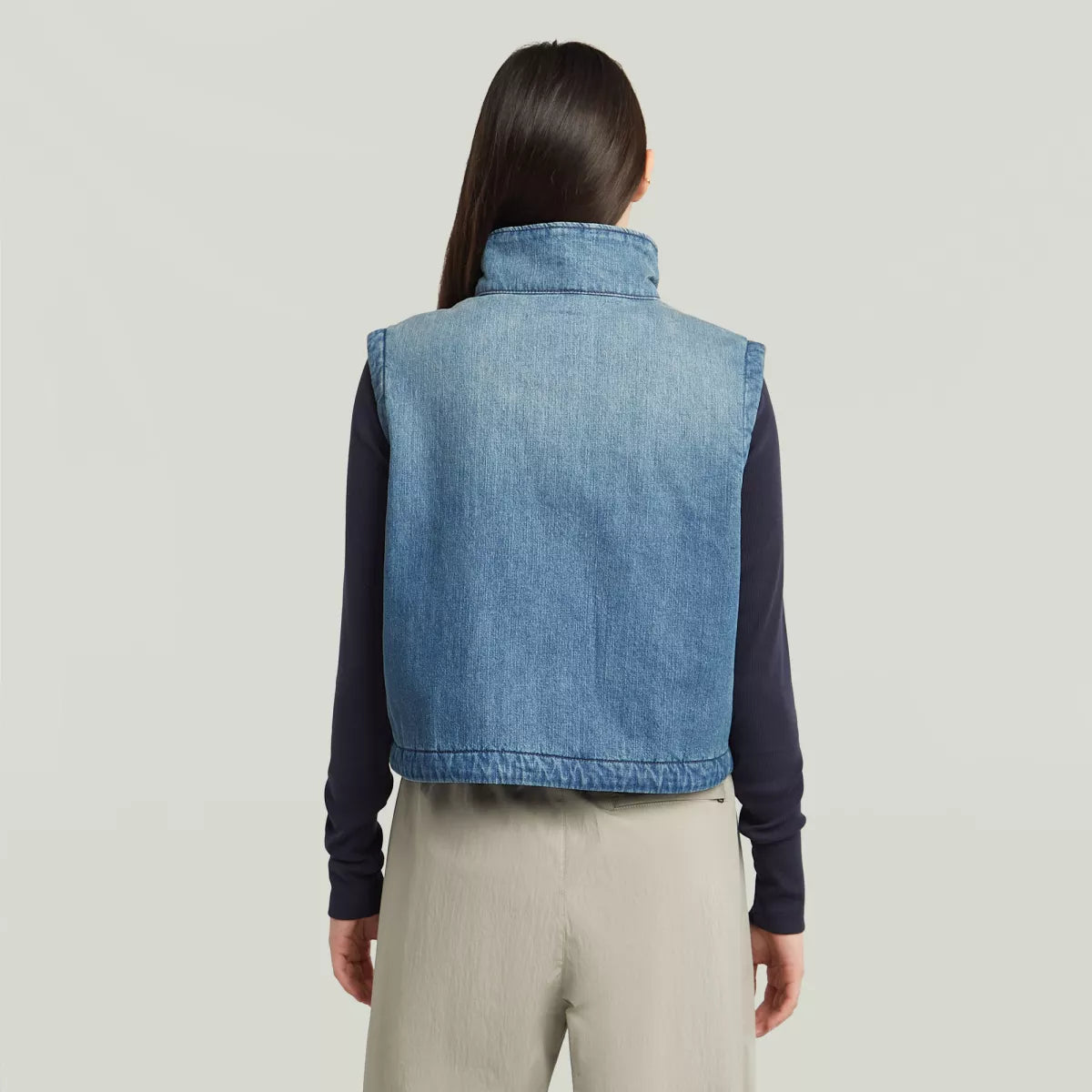 G-STAR 2-Pkt Padded Zip Vest - Mid Blue