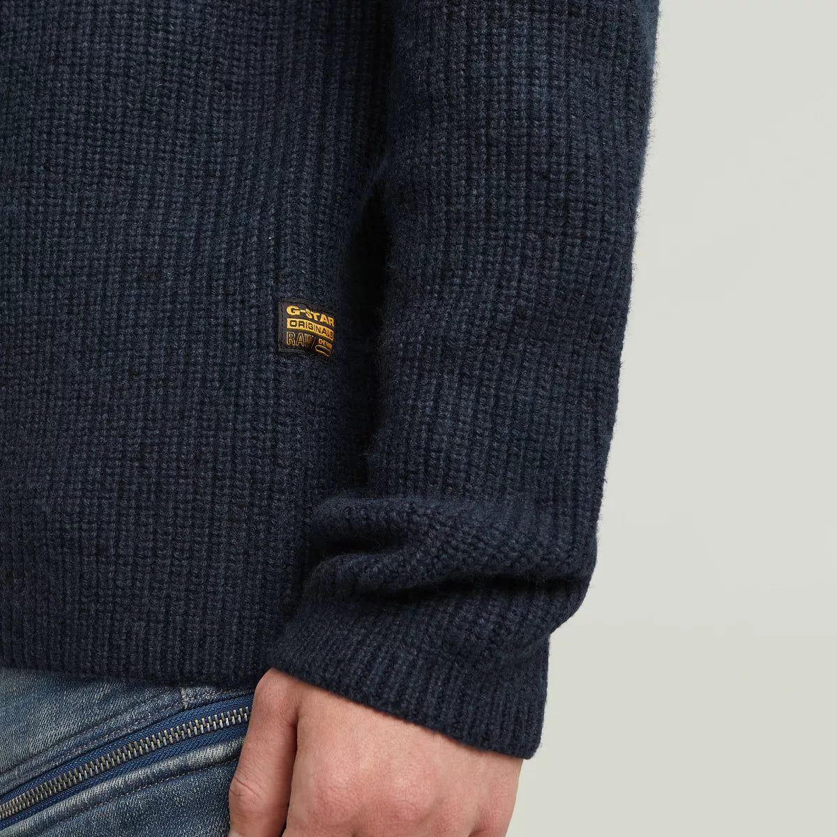 G-STAR Double Collar Half Zip Knit - DK Patriot