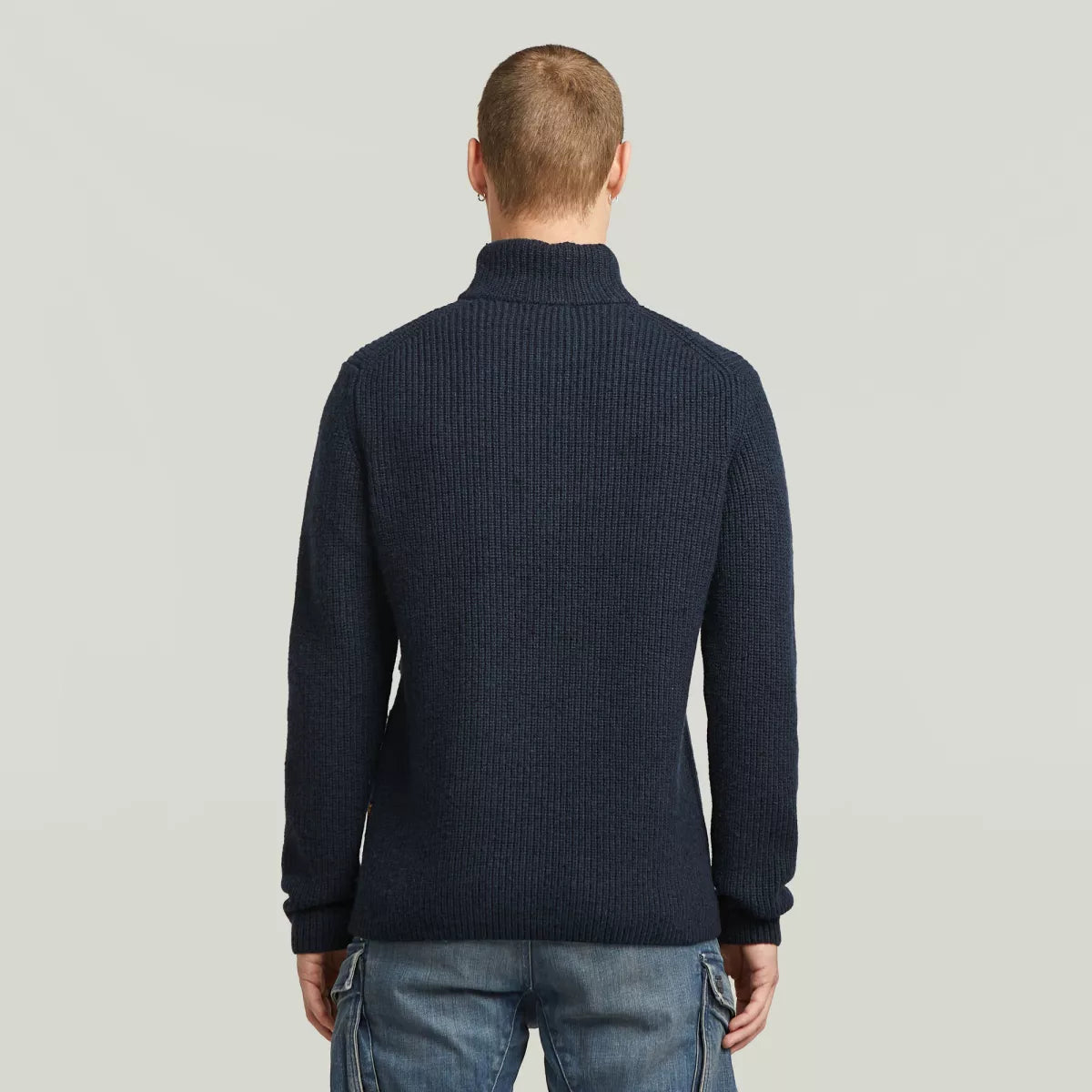 G-STAR Double Collar Half Zip Knit - DK Patriot