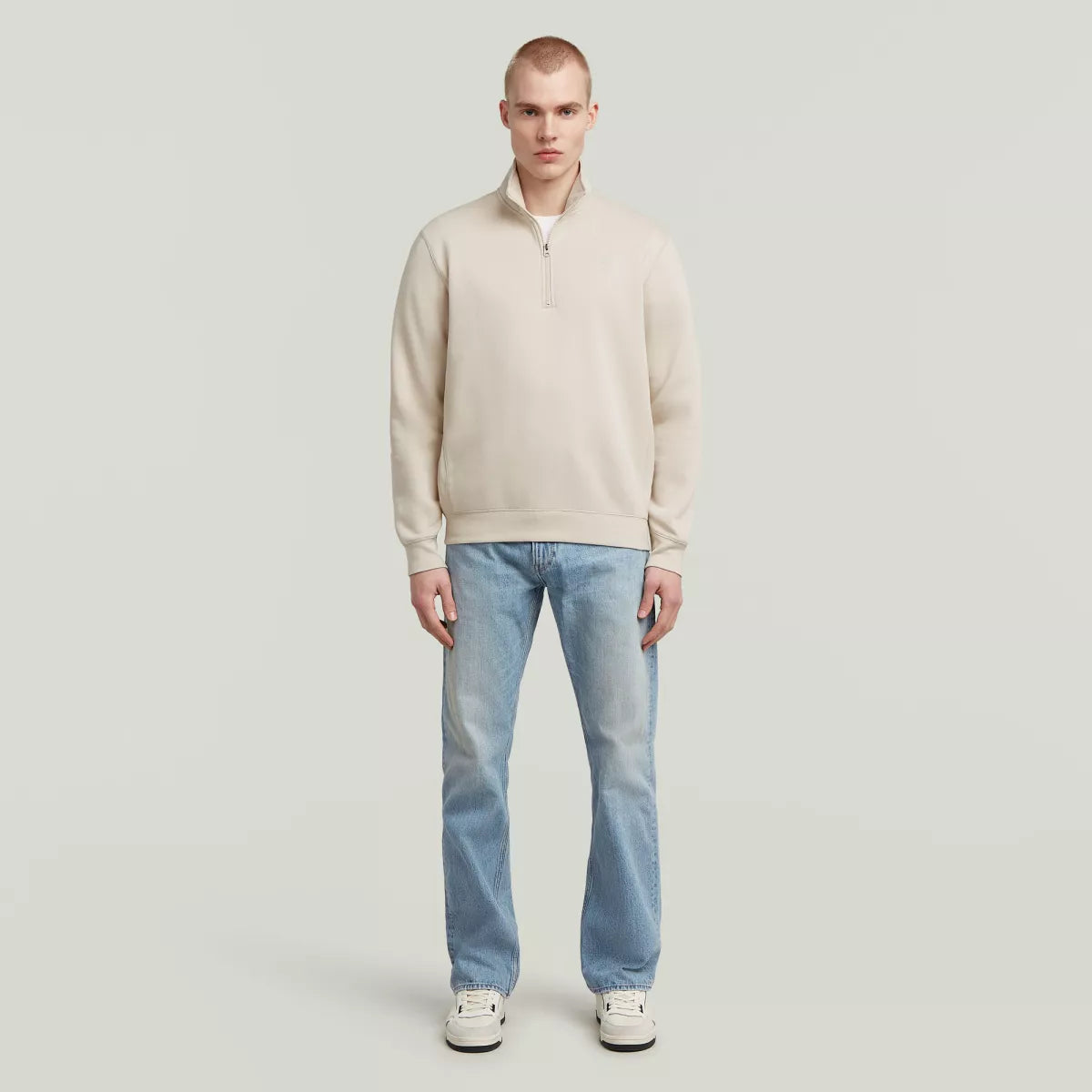 G-STAR Premium Core Half Zip - Whitebait