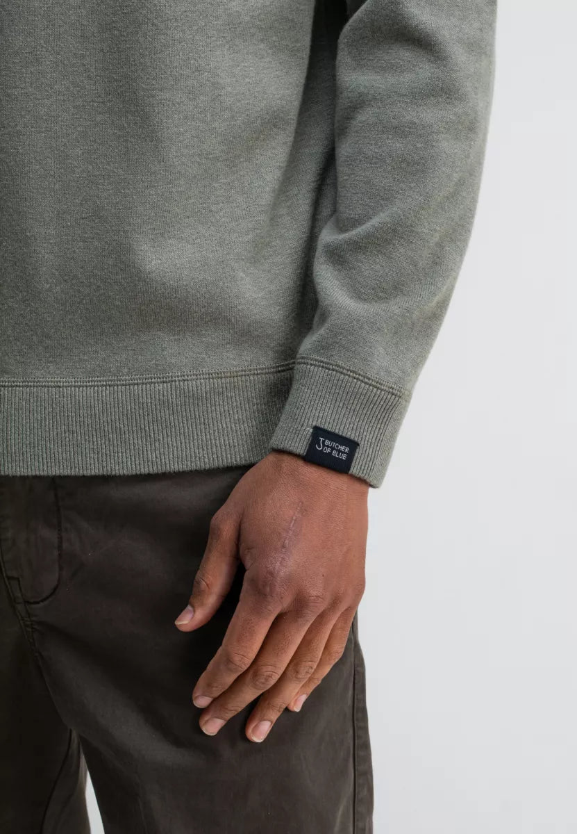 BUTCHER OF BLUE Clifden Sweat Crew - Granite Green
