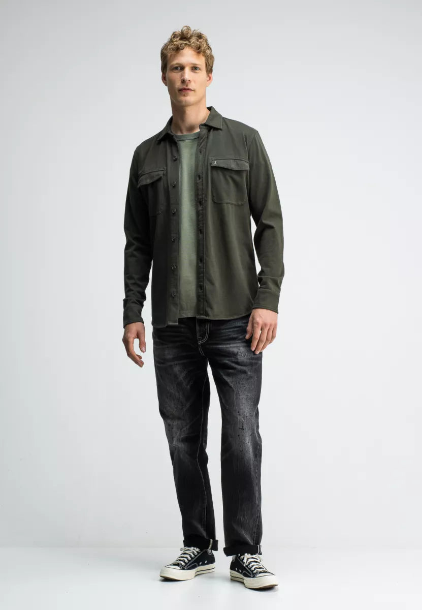 BUTCHER OF BLUE Finn Pocket Jersey Overshirt - Mocha Brown