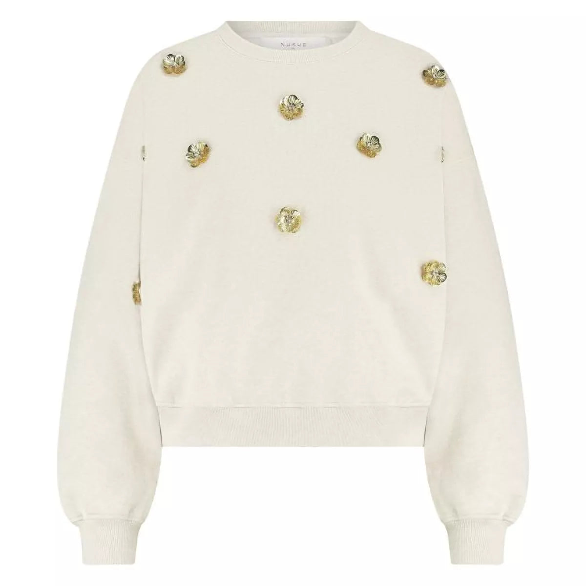 NUKUS Beatriz Pullover Flower - Sand Melange
