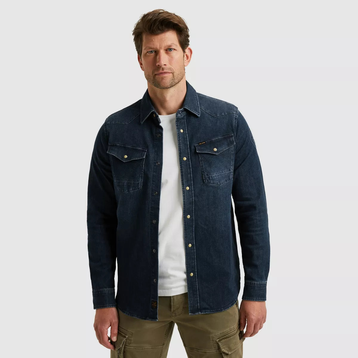 PME-LEGEND Long Sleeve Shirt - Denim Blauw