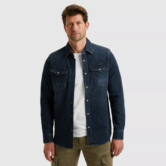 PME-LEGEND Long Sleeve Shirt - Denim Blauw
