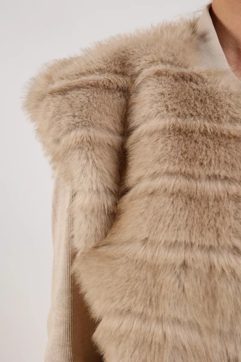 NUKUS Billy Gilet Stripe - Sand