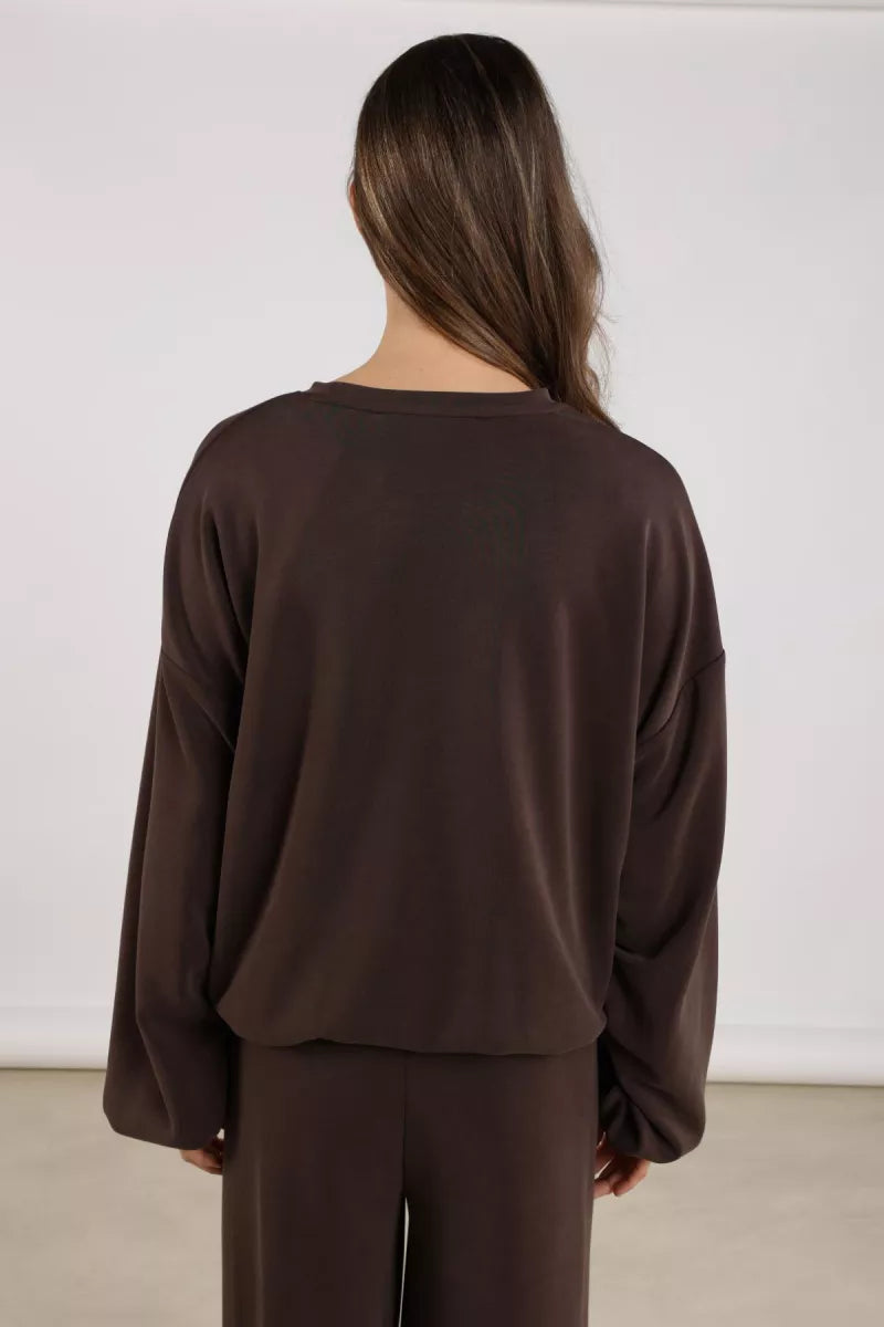 NUKUS Gabi Pullover - Dark Chocolate