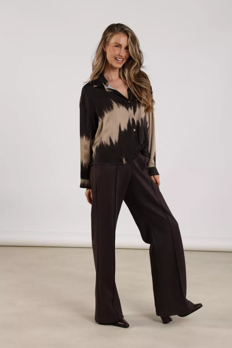 NUKUS Jill Pants Scuba - Dark Chocolate