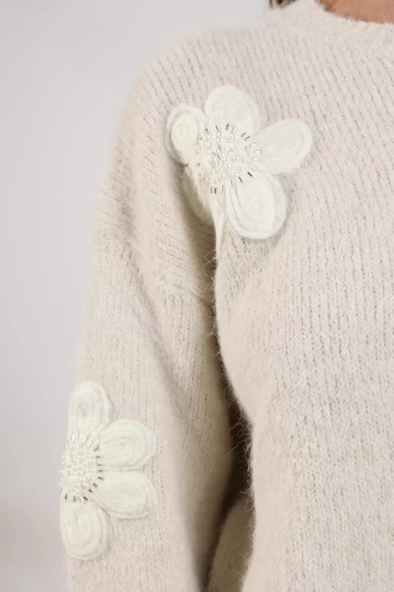 NUKUS Chiaca Pullover Flower - Off White