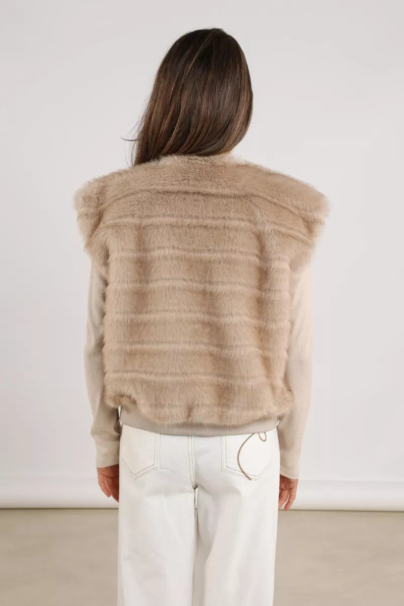 NUKUS Billy Gilet Stripe - Sand