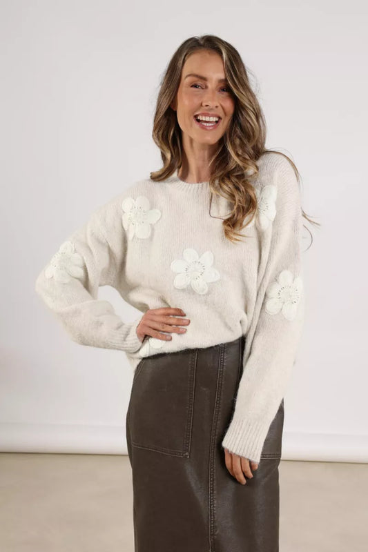 NUKUS Chiaca Pullover Flower - Off White