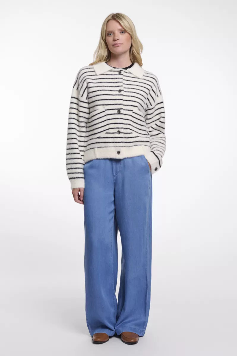 RINO & PELLE Bubbly Knit - Black White Striped