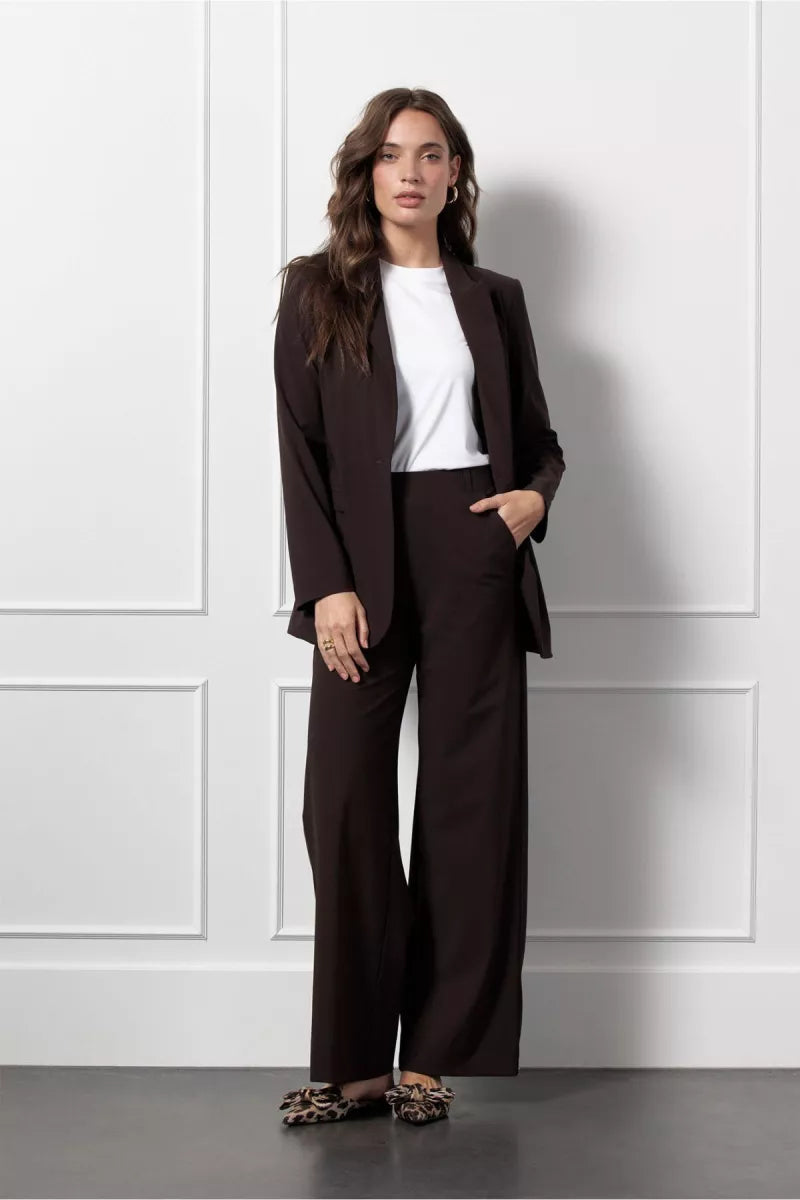 STUDIO ANNELOES Lexie bonded trousers - Espresso