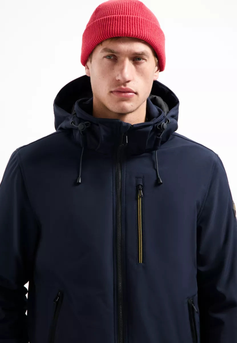 NO EXCESS Jacket Short Fit Hooded Softshell Stretch