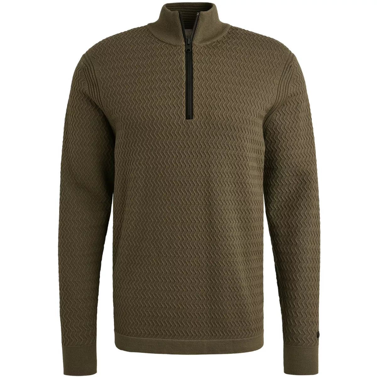 CAST IRON Half Zip Pullover - Army Groen