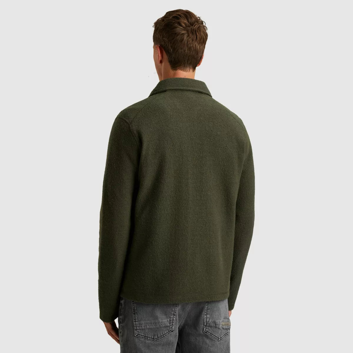 CAST IRON Zip Jacket Boiled Wool - Green