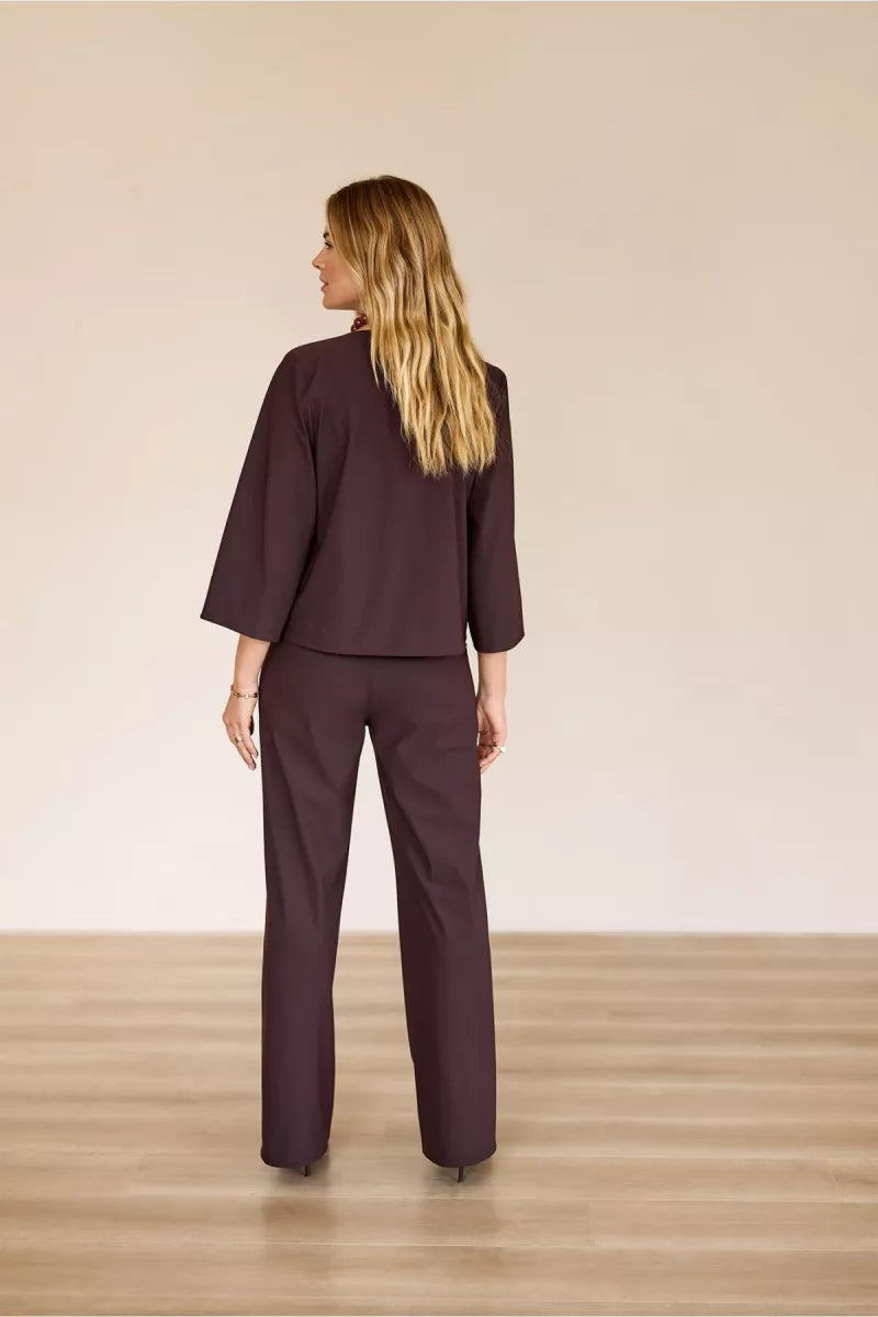 STUDIO ANNELOES Lexie bonded trousers - Espresso