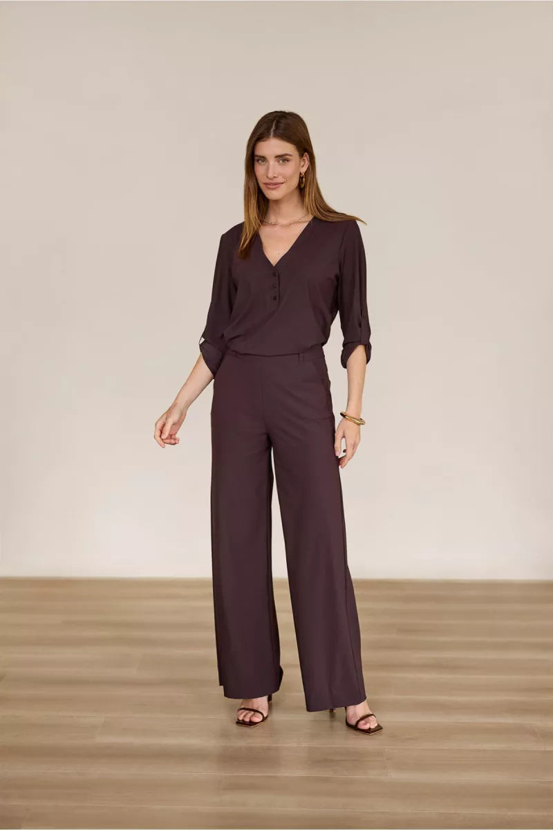 STUDIO ANNELOES Lexie LONG Bonded Trousers - Espresso