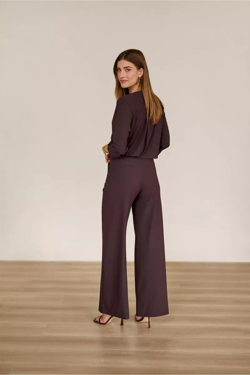 STUDIO ANNELOES Lexie LONG Bonded Trousers - Espresso