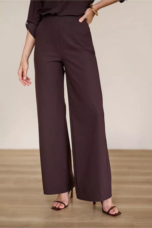 STUDIO ANNELOES Lexie LONG Bonded Trousers - Espresso
