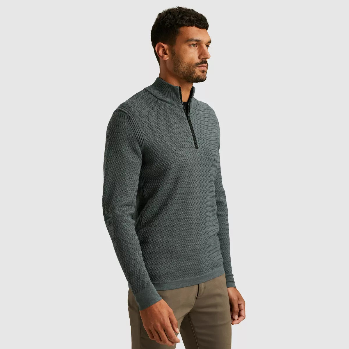CAST IRON Half Zip Pullover - Donker Grijs