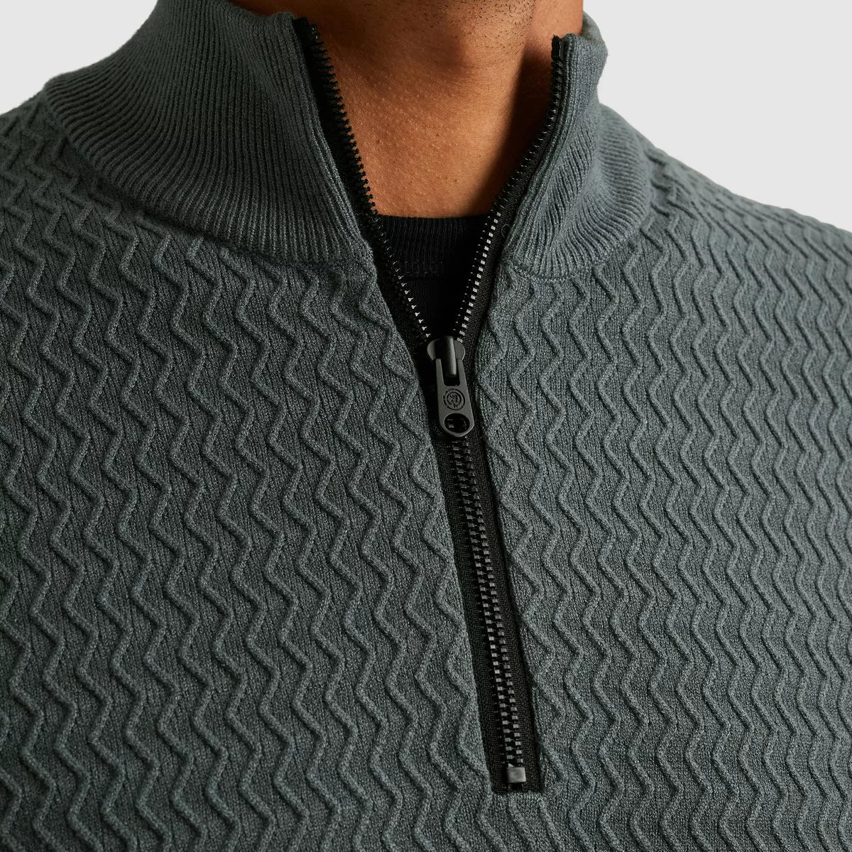 CAST IRON Half Zip Pullover - Donker Grijs