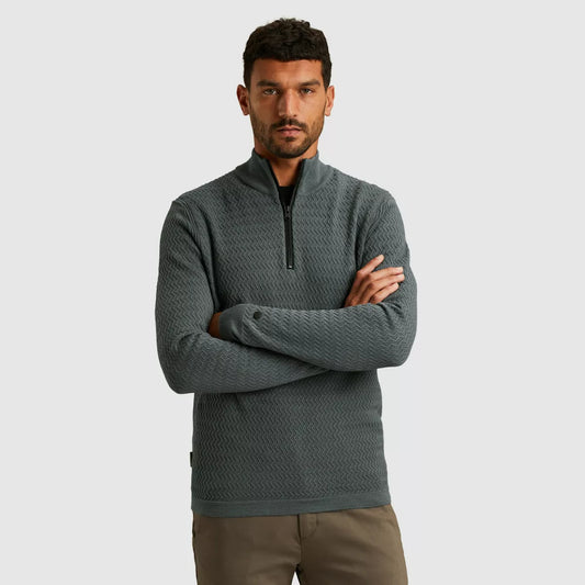 CAST IRON Half Zip Pullover - Donker Grijs