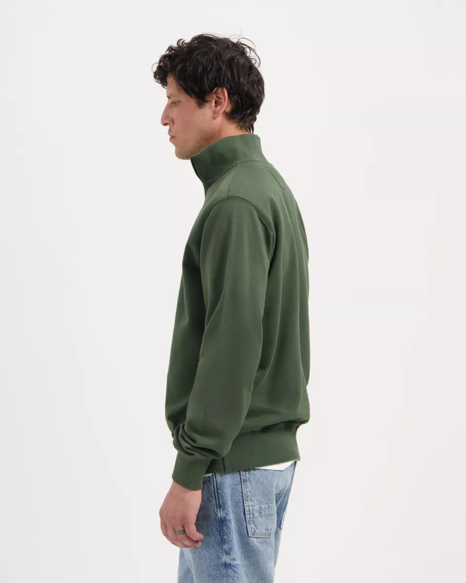 KUYICHI Vince Zip Sweat - Moss Green