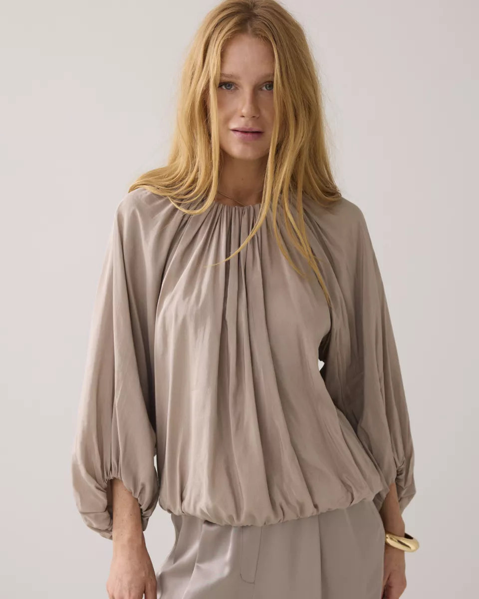 SUMMUM Boxy top glanzend