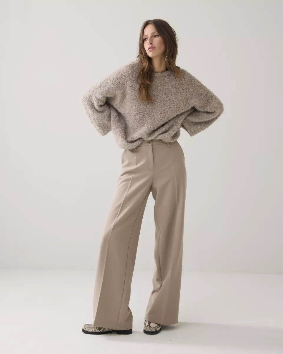SUMMUM Foam pants met wijde pijp