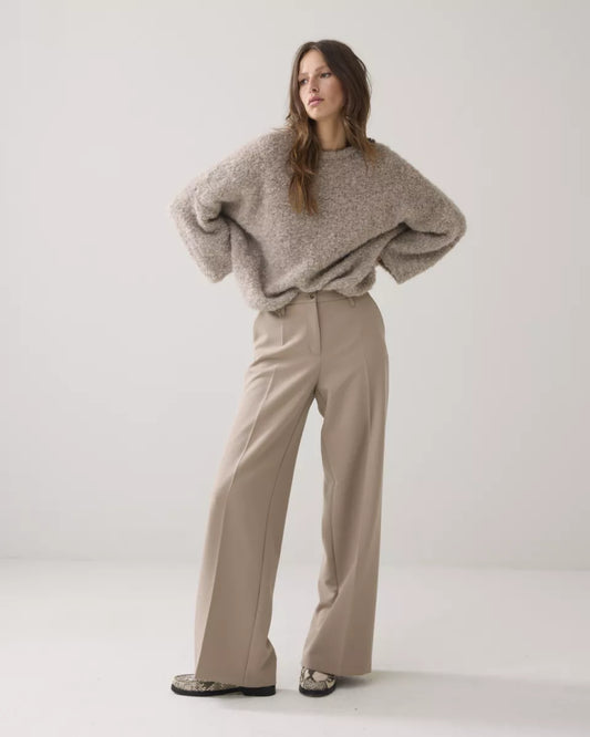 SUMMUM Foam pants met wijde pijp