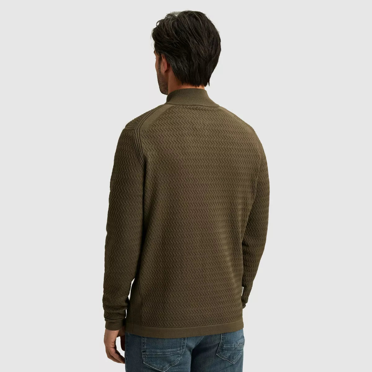 CAST IRON Half Zip Pullover - Army Groen