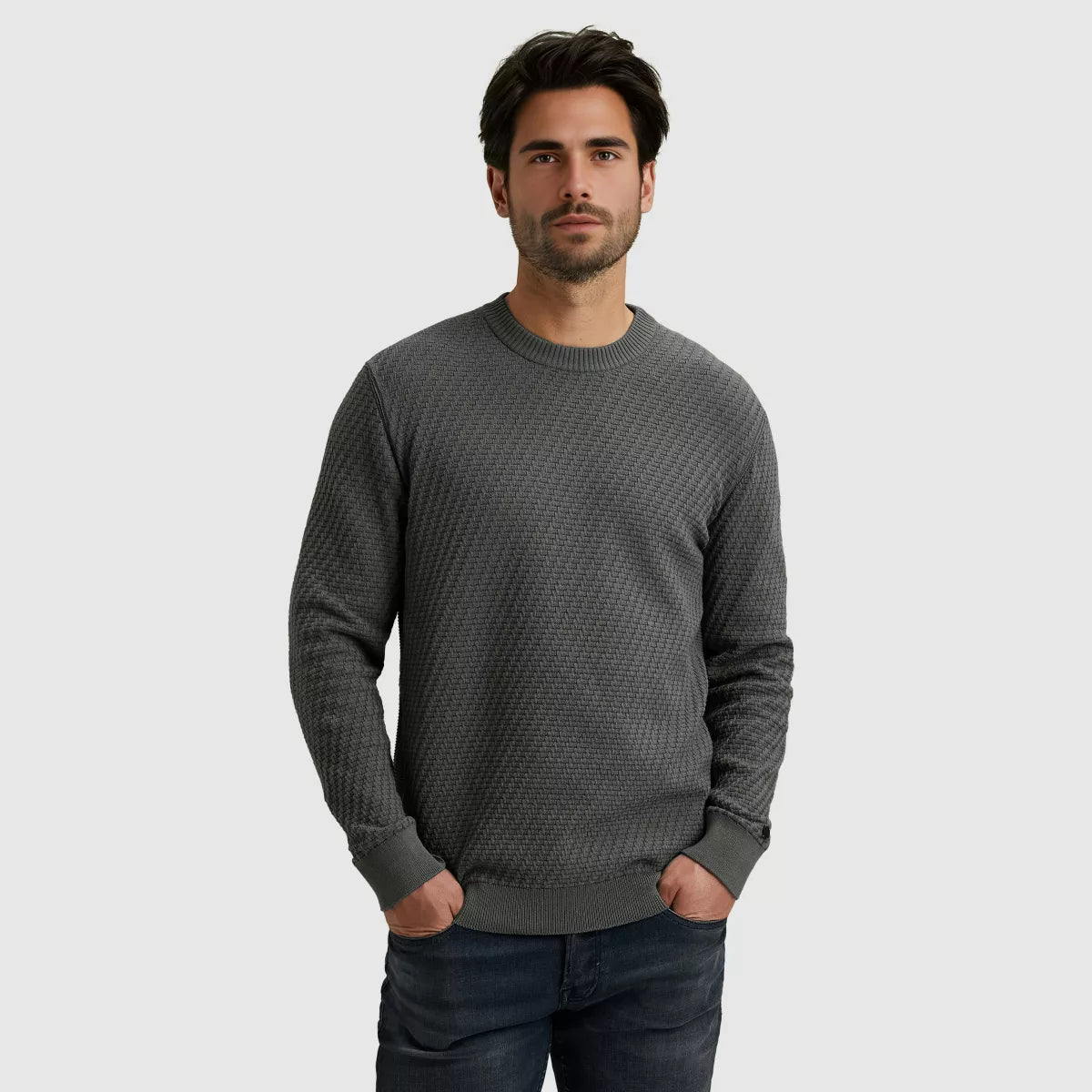 CAST IRON Knit Pullover - Grijs
