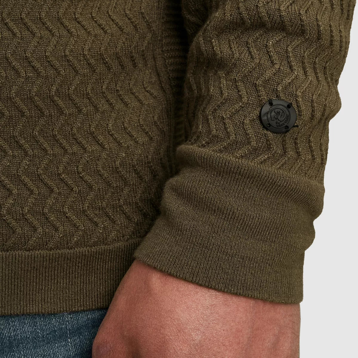 CAST IRON Half Zip Pullover - Army Groen