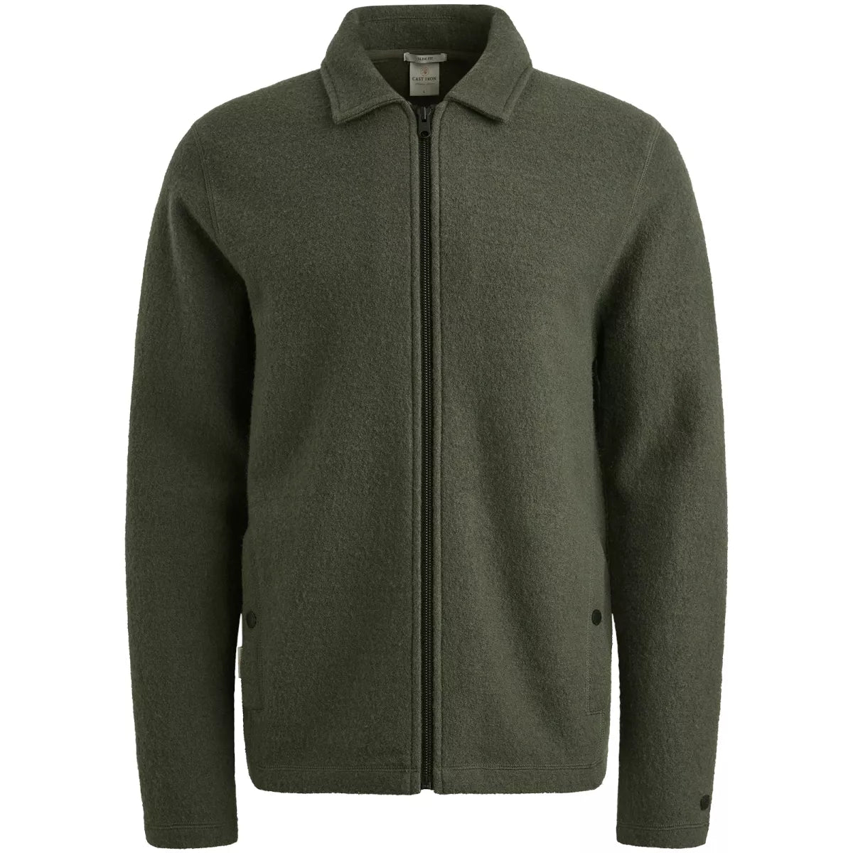 CAST IRON Zip Jacket Boiled Wool - Green
