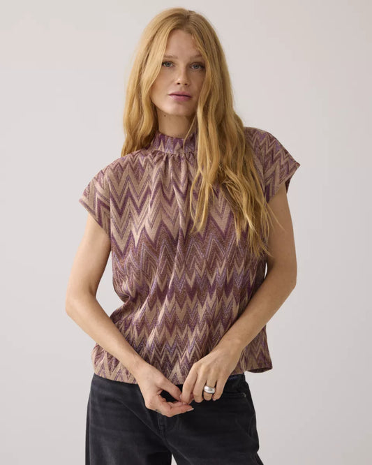 SUMMUM Top Zig Zag Lurex