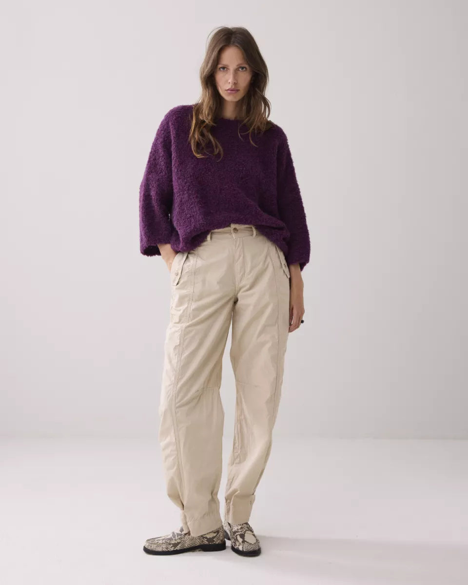 SUMMUM Sweater Soft Boucle Knit - Wineberry